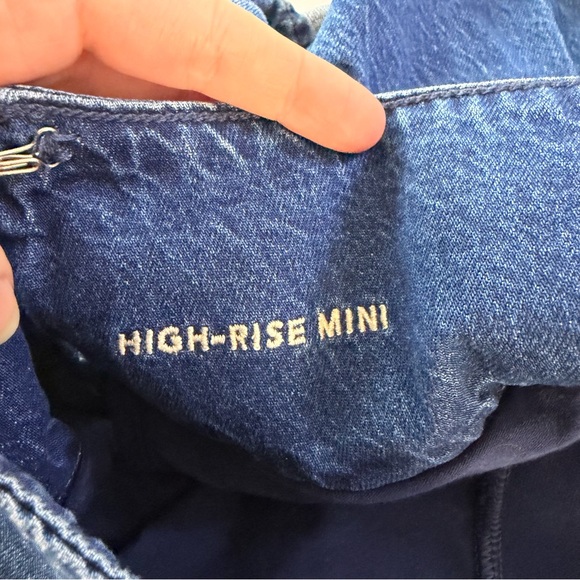 American Eagle Skort Womens 2 High Rise Denim Mini Pleated Skirt Blue - Picture 6 of 9